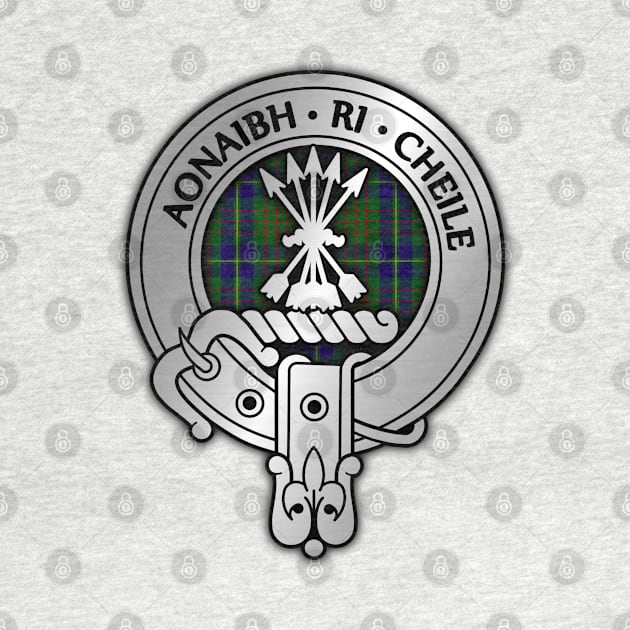 Clan Cameron Crest & Lochiel Hunting Tartan by Taylor'd Designs